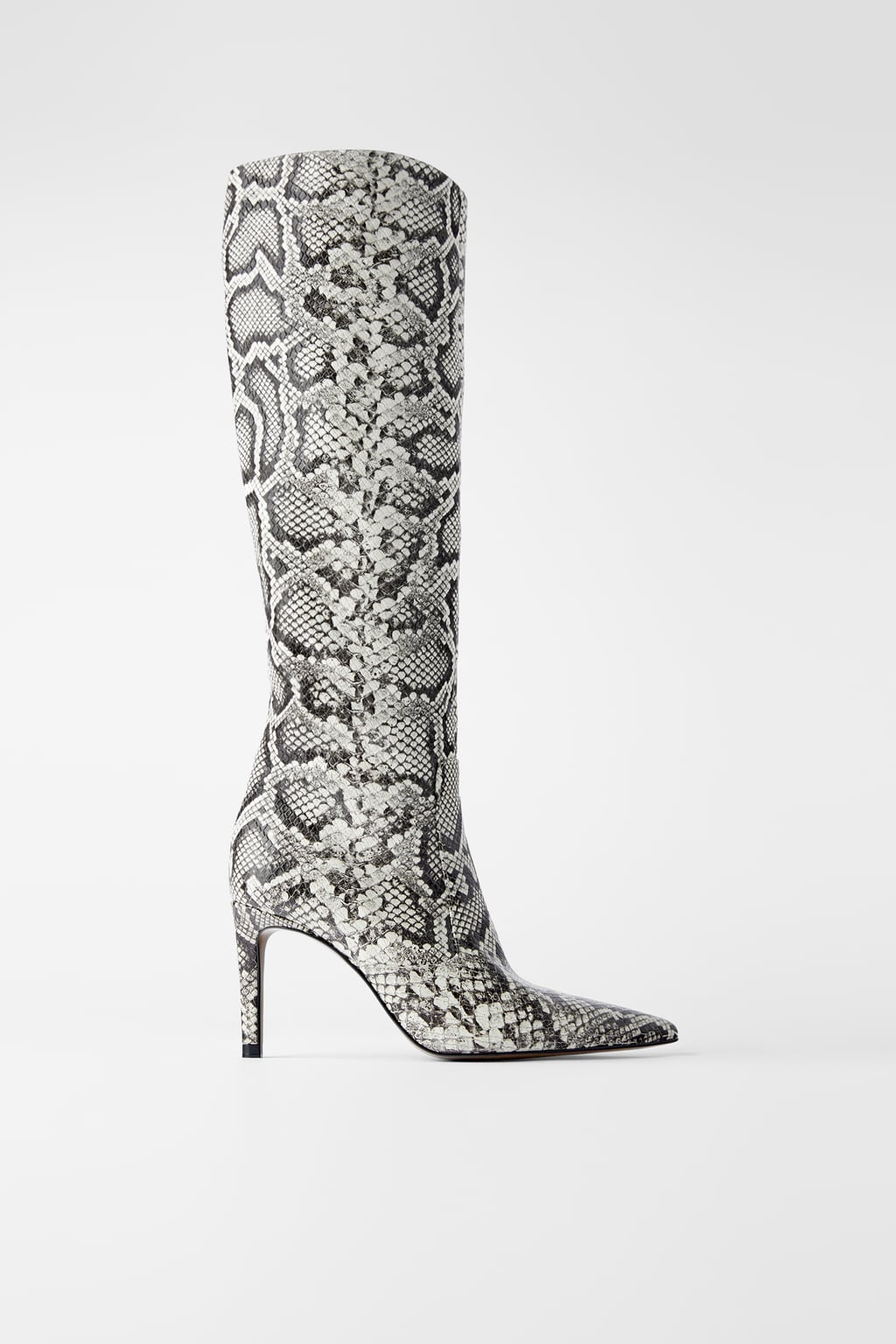 BOTTES À TALONS ET IMPRIMÉ ANIMALIER EN CUIR